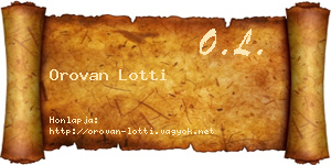 Orovan Lotti névjegykártya